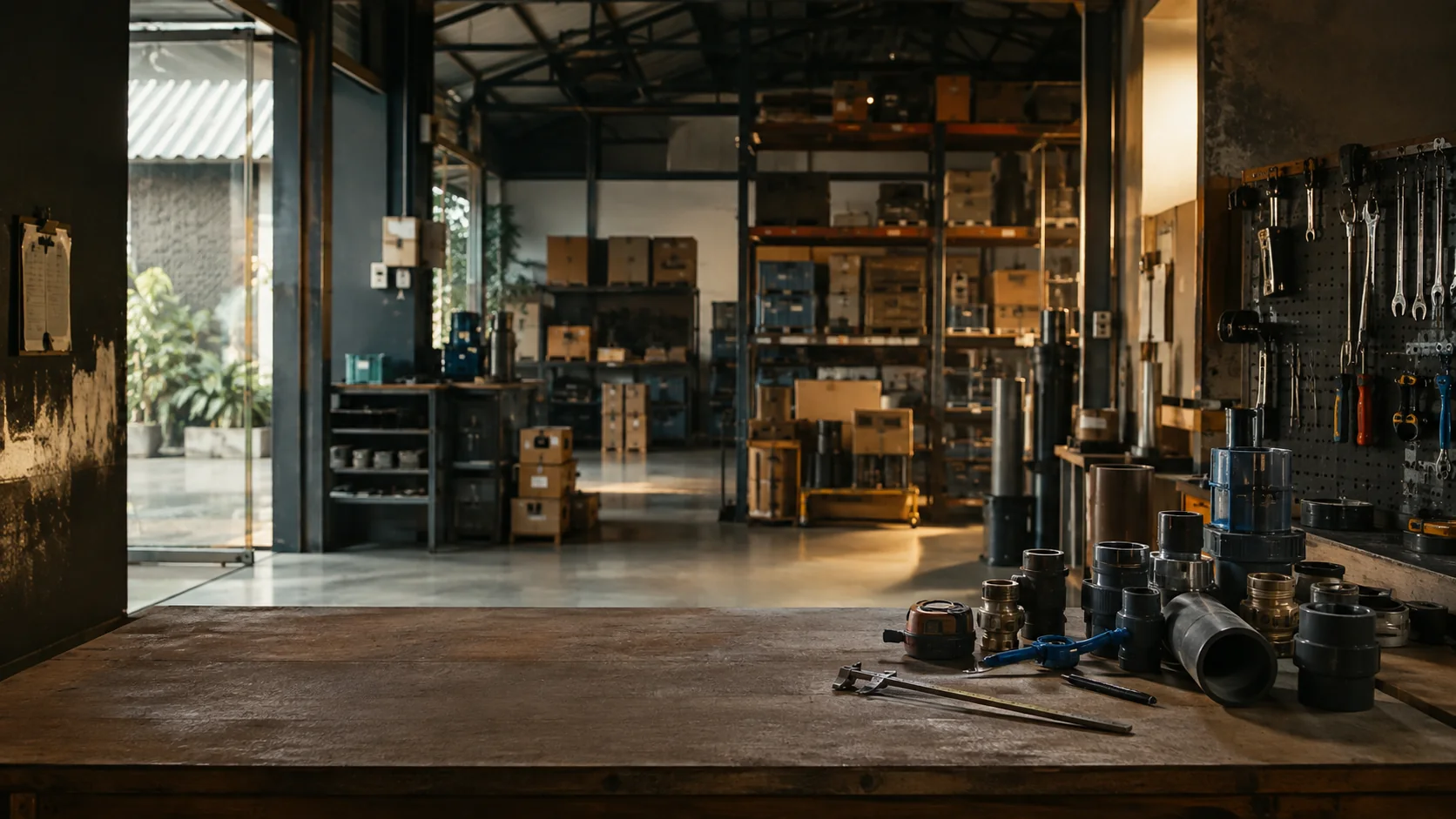 Workshop tempat pekerjaan teknis berlangsung